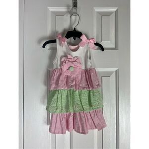 Mudpie Girls Ruffle Layer Dress Size 12m